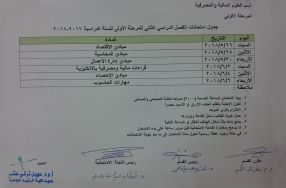 قـســـم العلوم المالية والمصرفية: جدول الام ...